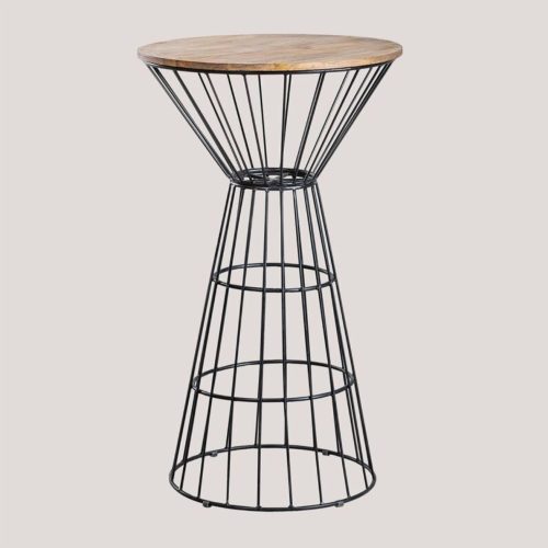 Round Bienny Wooden Top - Poseur table
